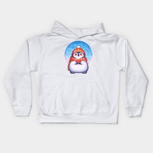 Penguin catches Snowflakes Kids Hoodie